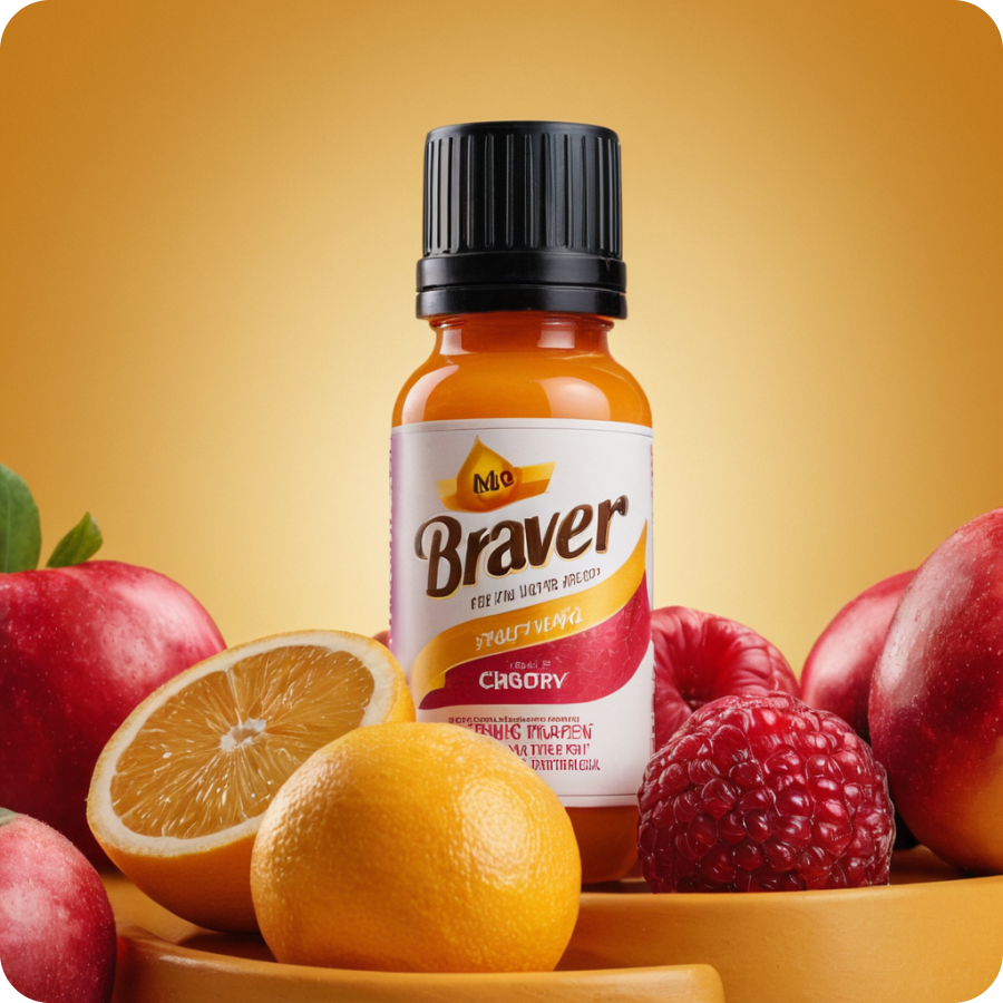 An Creative And Commercial Photoshoot Of Natural Fruit Juice Brand Products Using AI