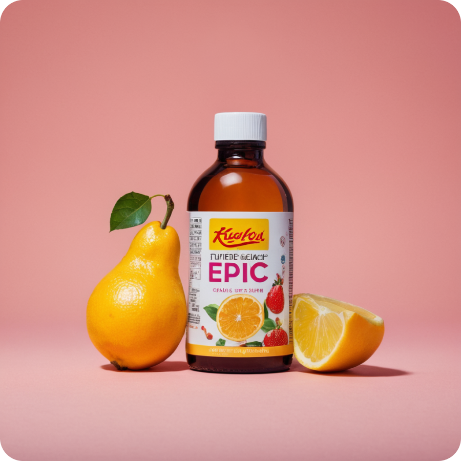 An Image Of Lemon Syrup Bottle With Lemon On Light Background With Shadow Created Using AI
