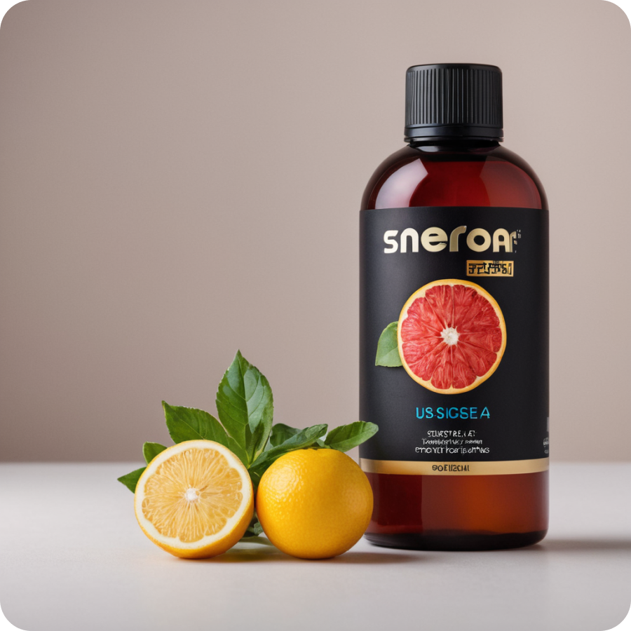 An Image Of Natural Made Lemon Juice Bottle Along With Lemon