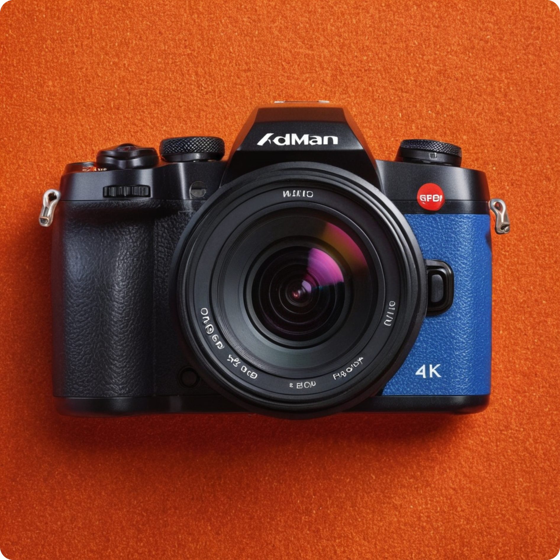 An Stunning Image Of Camera On Orange Background
